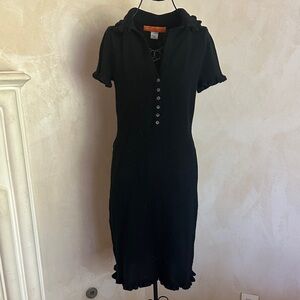 Cynthia Steffe Black cashmere Dress with Button Detail